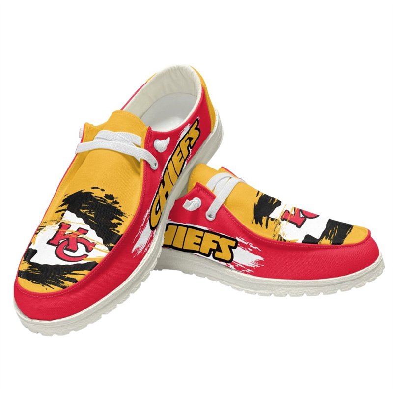 Women's Kansas City Chiefs Loafers Lace Up Shoes 002 (Pls check description for details)