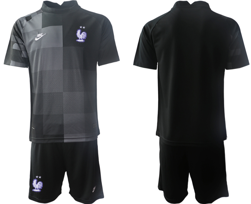 Men's France Goalkeeper Black 2022 FIFA World Cup Home Soccer Jersey Suit Men's France Goalkeeper Black 2022 FIFA World Cup Home Soccer Jersey Suit