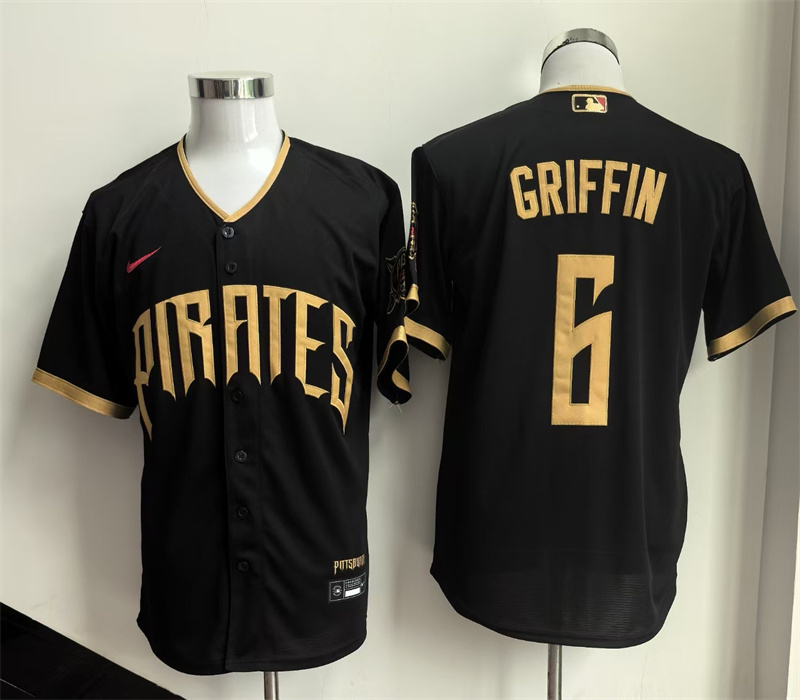Men's Pittsburgh Pirates #6 Konnor Griffin Black 2026 City Connect Stadium Stitched Baseball Jersey