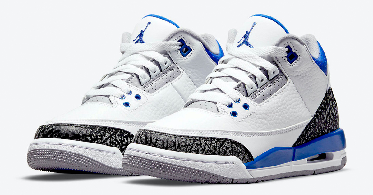 Women's Running weapon Air Jordan 3 White Blue shoes 009 Women's Running weapon Air Jordan 3 White Blue shoes 009