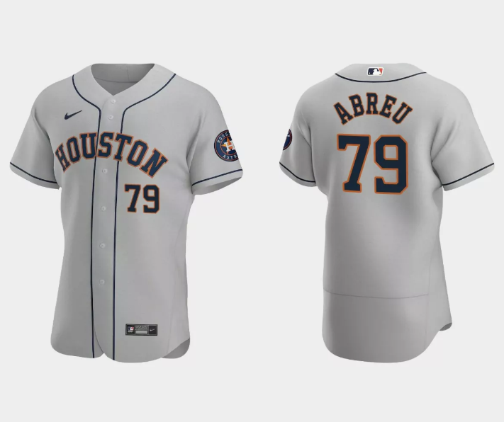 Men's Houston Astros #79 José Abreu Grey Flex Base Stitched Jersey Men's Houston Astros #79 José Abreu Grey Flex Base Stitched Jersey
