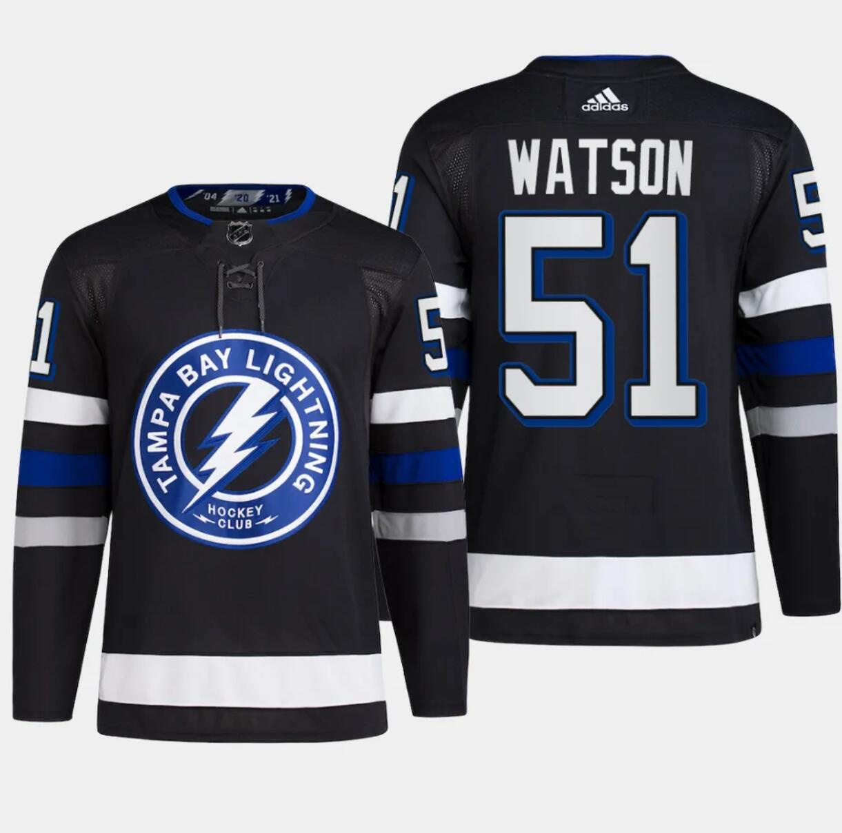 Men's Tampa Bay Lightning #51 Austin Watson Black Alternate Premier Breakaway Stitched Jersey Men's Tampa Bay Lightning #51 Austin Watson Black Alternate Premier Breakaway Stitched Jersey