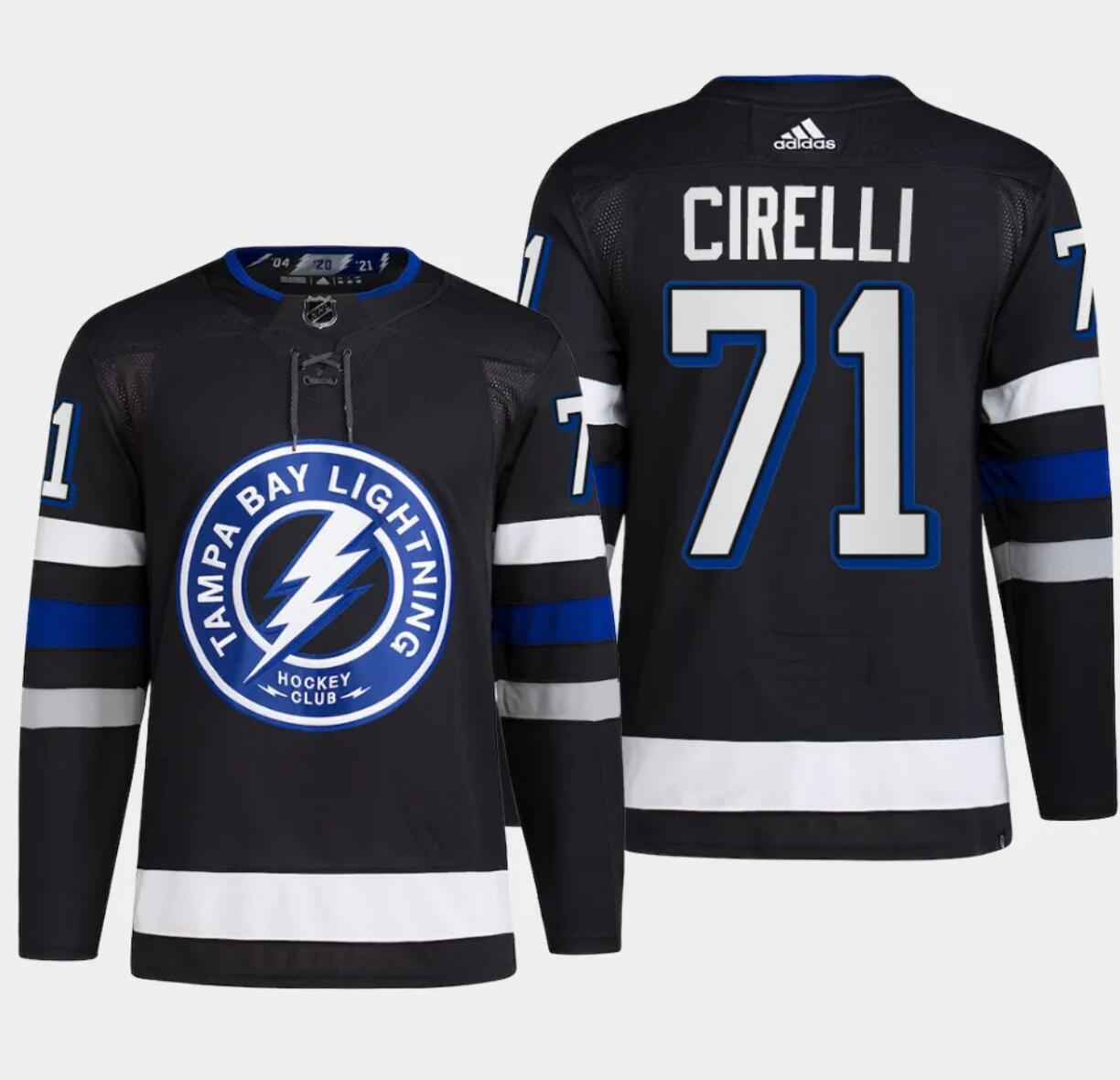 Men's Tampa Bay Lightning #71 Anthony Cirelli Black Alternate Premier Breakaway Stitched Jersey Men's Tampa Bay Lightning #71 Anthony Cirelli Black Alternate Premier Breakaway Stitched Jersey