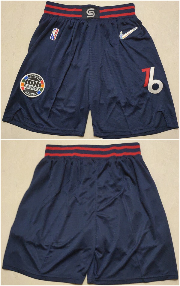 Men's Philadelphia 76ers Navy 75th Anniversary Shorts (Run Small) Men's Philadelphia 76ers Navy 75th Anniversary Shorts (Run Small)