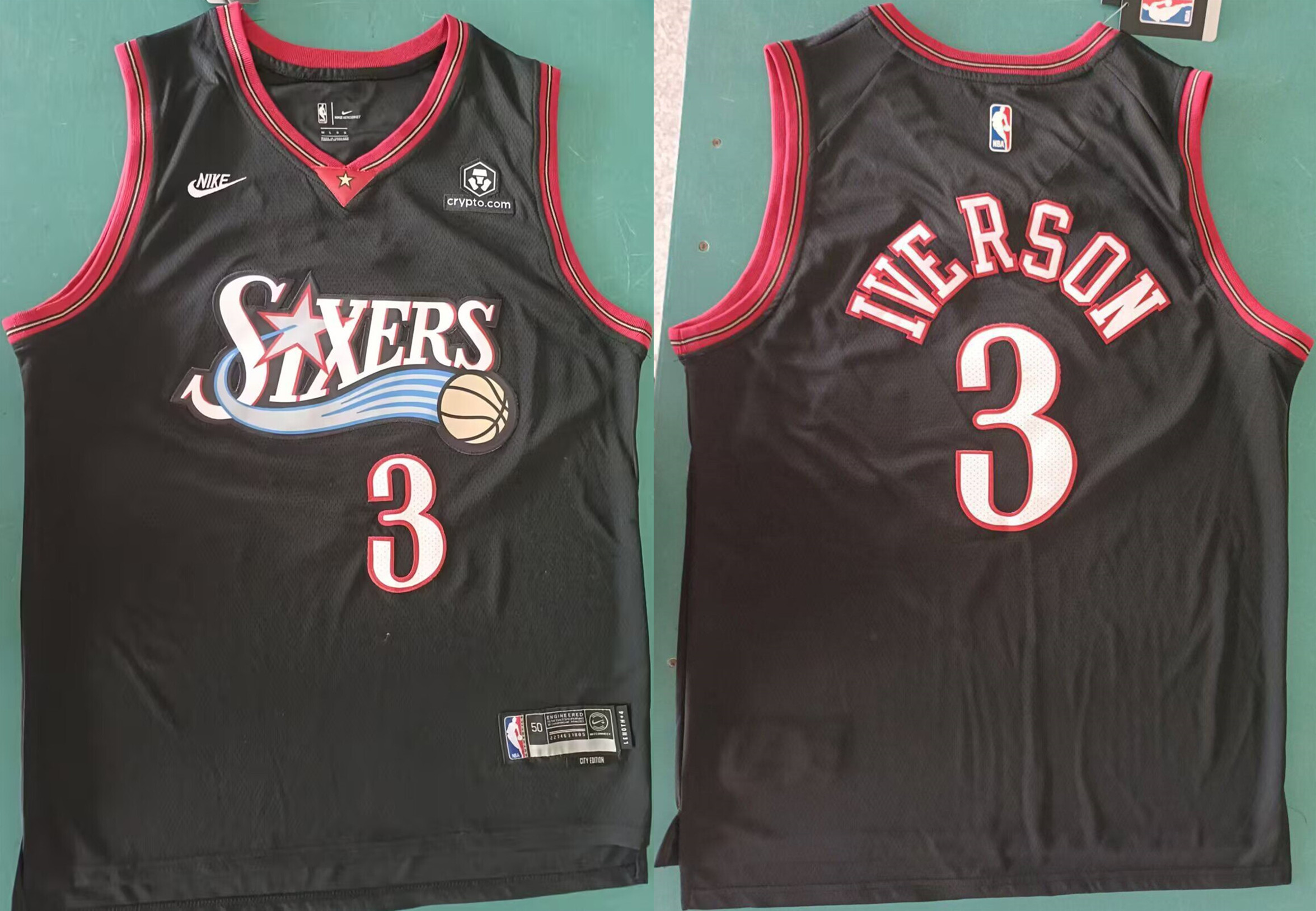 Men's Philadelphia 76ers #3 Allen Iverson Black 2025 Classic Edition Stitched Stitched Jersey Men's Philadelphia 76ers #3 Allen Iverson Black 2025 Classic Edition Stitched Stitched Jersey