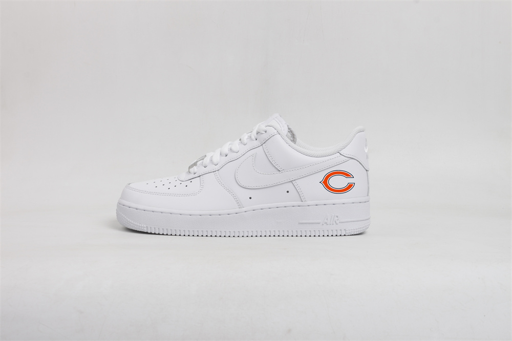 Men's Chicago Bears Air Force 1 Low White Shoes 001 Men's Chicago Bears Air Force 1 Low White Shoes 001