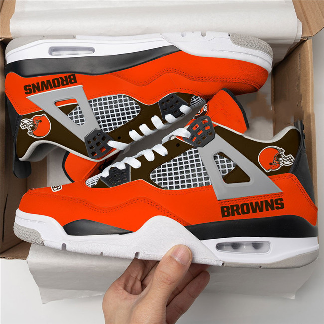 Men's Cleveland Browns Running weapon Air Jordan 4 Shoes 001 Men's Cleveland Browns Running weapon Air Jordan 4 Shoes 001