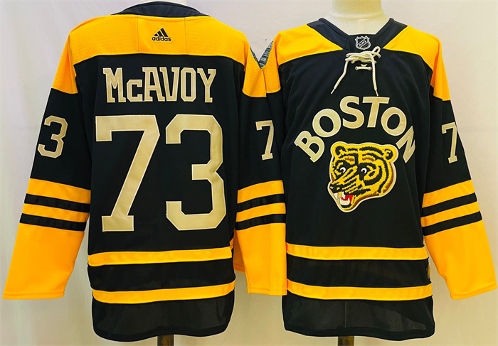 Men's Boston Bruins #73 Charlie McAvoy Black Classic Primegreen Stitched Jersey Men's Boston Bruins #73 Charlie McAvoy Black Classic Primegreen Stitched Jersey