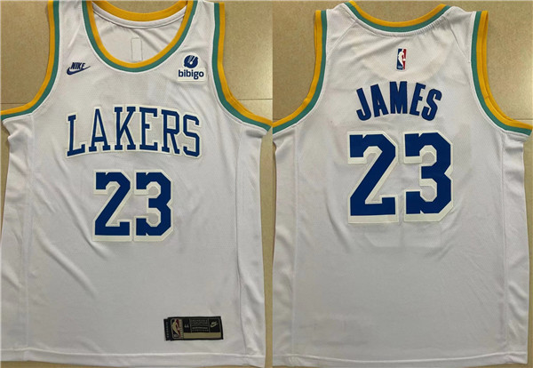 Men's Los Angeles Lakers #23 LeBron James White Stitched Basketball Jersey Men's Los Angeles Lakers #23 LeBron James White Stitched Basketball Jersey
