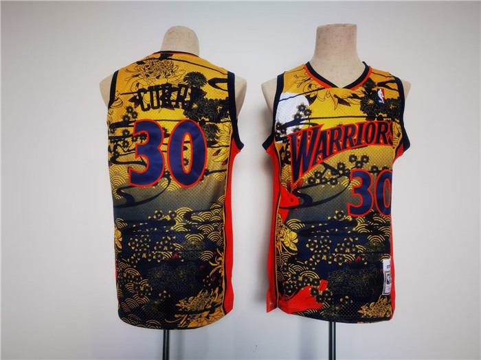 Men's Golden State Warriors #30 Stephen Curry Yellow/Red/Black Throwback Stitched Jersey Men's Golden State Warriors #30 Stephen Curry Yellow/Red/Black Throwback Stitched Jersey