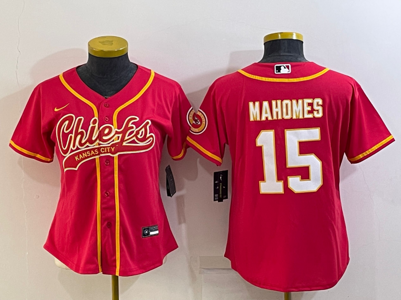 Youth Kansas City Chiefs #15 Patrick Mahomes Red With Patch Cool Base Stitched Baseball Jersey Youth Kansas City Chiefs #15 Patrick Mahomes Red With Patch Cool Base Stitched Baseball Jersey