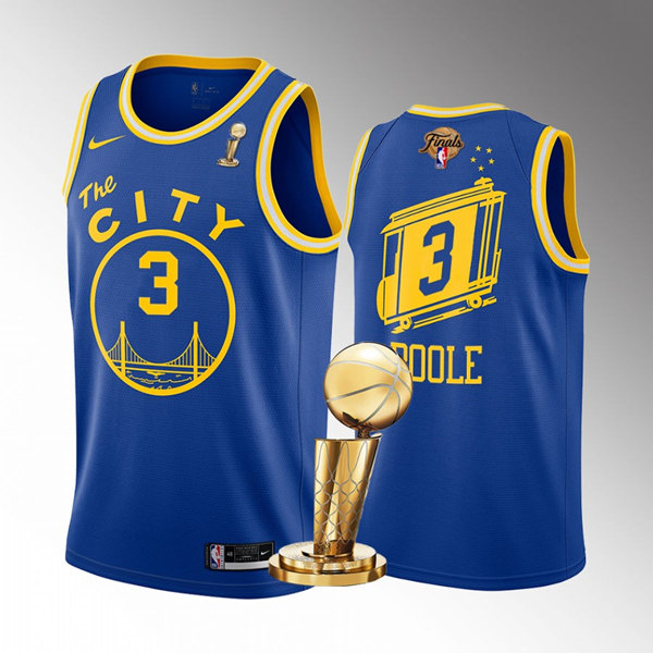 Men's Golden State Warriors #3 Jordan Poole 2022 Royal NBA Finals Champions Stitched Jersey Men's Golden State Warriors #3 Jordan Poole 2022 Royal NBA Finals Champions Stitched Jersey