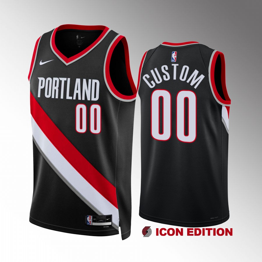 Youth Portland Trail Blazers Active Player Custom Black Icon Edition Swingman Stitched Jersey