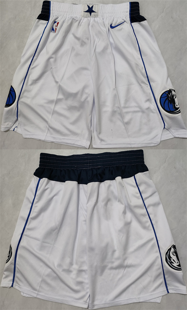 Men's Dallas Mavericks White Shorts (Run Small) Men's Dallas Mavericks White Shorts (Run Small)