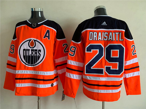 Men's Edmonton Oilers #29 Leon Draisaitl Orange Stitched Jersey Men's Edmonton Oilers #29 Leon Draisaitl Orange Stitched Jersey