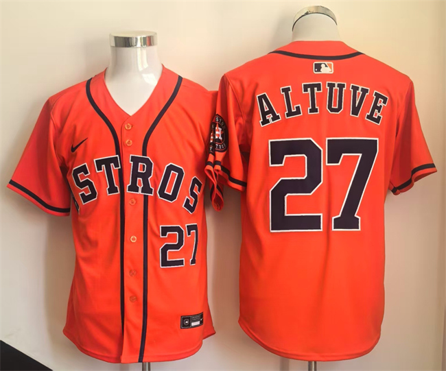 Men's Houston Astros #27 Jose Altuve Orange Limited Stitched Jersey Men's Houston Astros #27 Jose Altuve Orange Limited Stitched Jersey