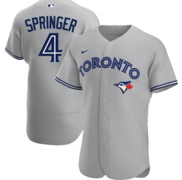 Men's Toronto Blue Jays Grey Customized Stitched MLB Jersey