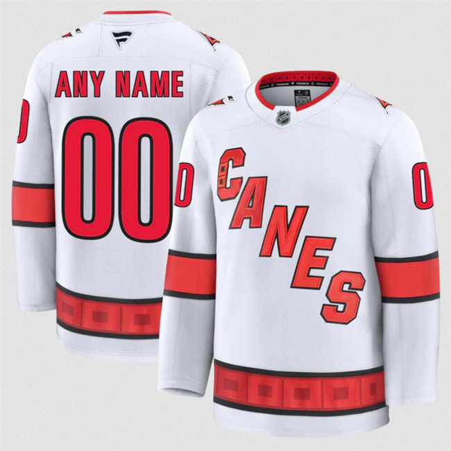 Men's Carolina Hurricanes Active Player Custom White 2024-25 Away Stitched Hockey Jersey Men's Carolina Hurricanes Active Player Custom White 2024-25 Away Stitched Hockey Jersey