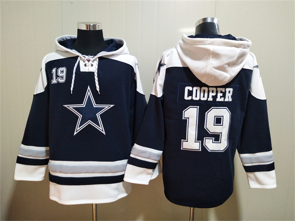 Men's Dallas Cowboys #19 Amari Cooper Navy Ageless Must-Have Lace-Up Pullover Hoodie Men's Dallas Cowboys #19 Amari Cooper Navy Ageless Must-Have Lace-Up Pullover Hoodie