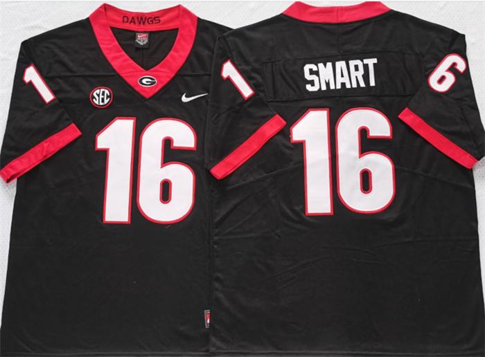 Georgia Bulldogs #16 Smart Black Stitched Jersey Georgia Bulldogs #16 Smart Black Stitched Jersey