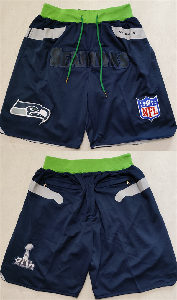 Men's Seattle Seahawks Navy Shorts (Run Small) Men's Seattle Seahawks Navy Shorts (Run Small)