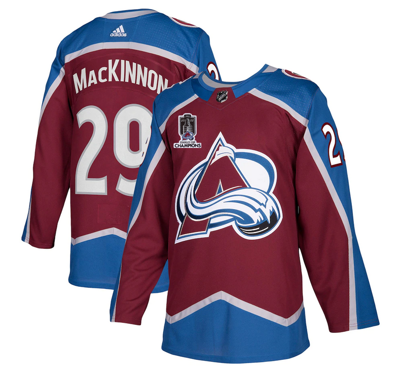 Men's Colorado Avalanche #29 Nathan MacKinnon 2022 Stanley Cup Champions Patch Stitched Jersey Men's Colorado Avalanche #29 Nathan MacKinnon 2022 Stanley Cup Champions Patch Stitched Jersey