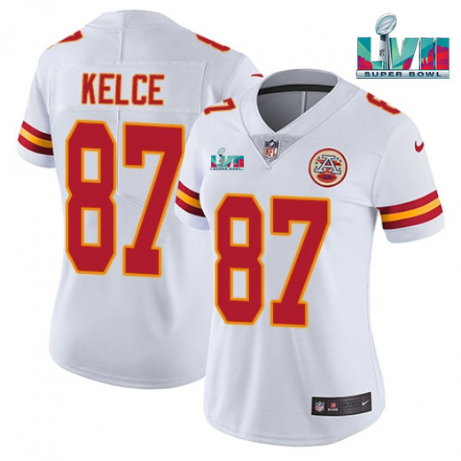 Youth Kansas City Chiefs #87 Travis Kelce White Super Bowl LVII Patch Vapor Untouchable Limited Stitched Jersey Youth Kansas City Chiefs #87 Travis Kelce White Super Bowl LVII Patch Vapor Untouchable Limited Stitched Jersey