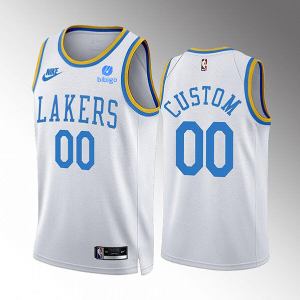 Men's Los Angeles Lakers Customized 2022/23 White Classic Edition Stitched Basketball Jersey Men's Los Angeles Lakers Customized 2022/23 White Classic Edition Stitched Basketball Jersey