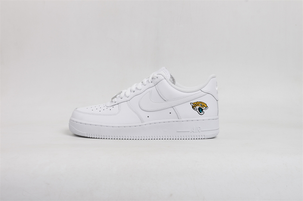 Men's Jacksonville Jaguars Air Force 1 Low White Shoes 001 Men's Jacksonville Jaguars Air Force 1 Low White Shoes 001