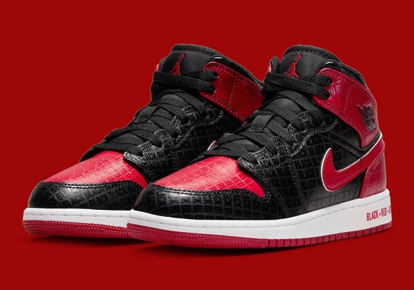 Men's Running Weapon Air Jordan 1 Black Red Shoes 0261