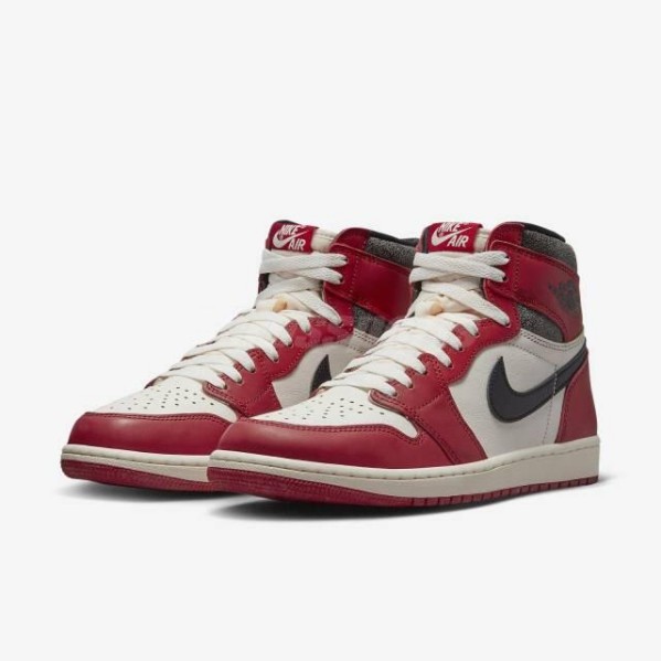 Men's Running Weapon Air Jordan 1 Red Black Shoes 329