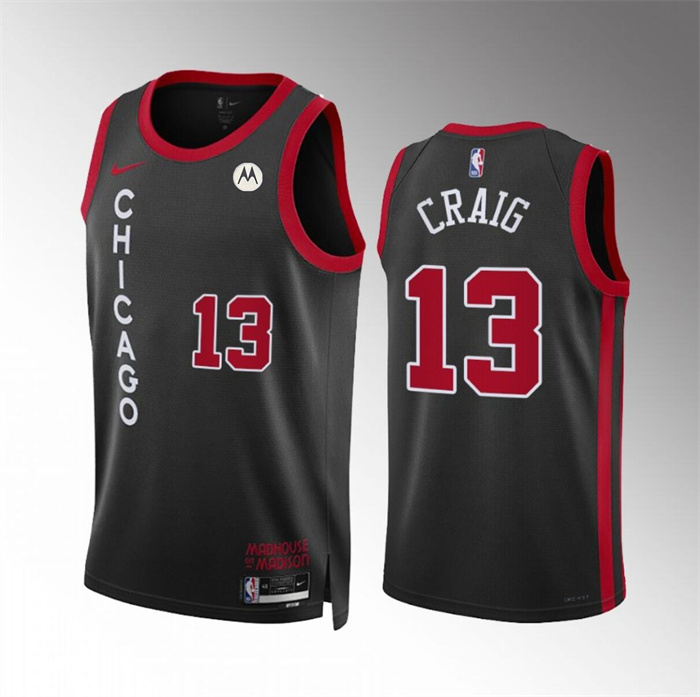 Men's Chicago Bulls #13 Torrey Craig Black 2023/24 City Edition Stitched Basketball Jersey Men's Chicago Bulls #13 Torrey Craig Black 2023/24 City Edition Stitched Basketball Jersey