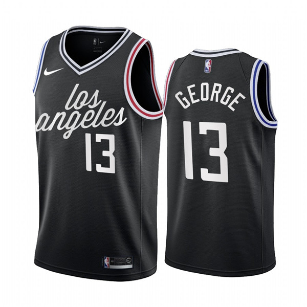 Men's Los Angeles Clippers #13 Paul George 2022/23 Black City Edition Stitched Jersey Men's Los Angeles Clippers #13 Paul George 2022/23 Black City Edition Stitched Jersey