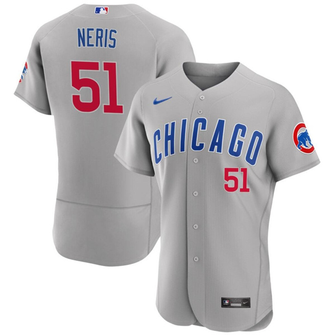 Men's Chicago Cubs #51 Héctor Neris Grey Flex Base Stitched Baseball Jersey Men's Chicago Cubs #51 Héctor Neris Grey Flex Base Stitched Baseball Jersey