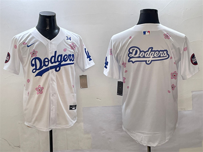 Men's Los Angeles Dodgers Team Big Logo White 2025 Tokyo Series Limited Stitched Baseball Jersey Men's Los Angeles Dodgers Team Big Logo White 2025 Tokyo Series Limited Stitched Baseball Jersey