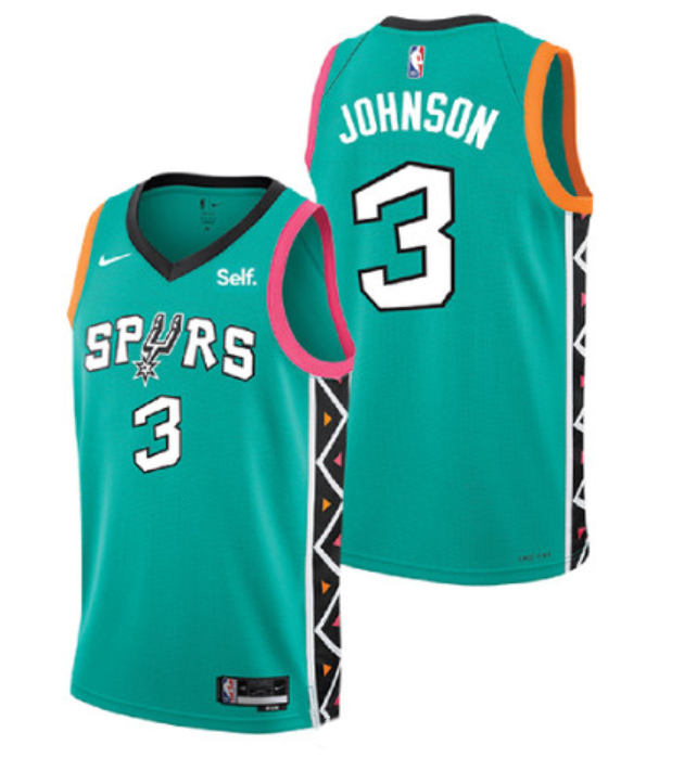 Men's San Antonio Spurs Active Player Custom Teal 2022 City Edition Swingman Stitched Jersey