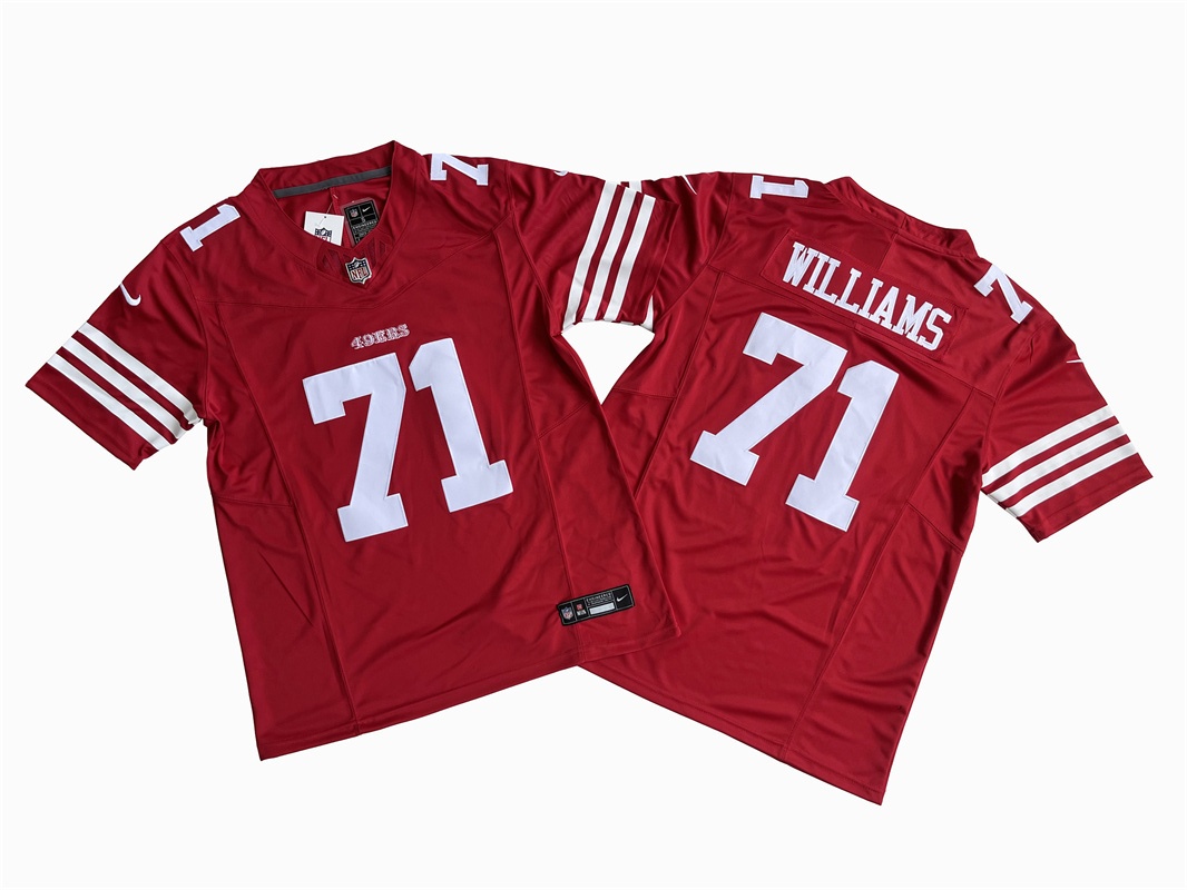 Men's San Francisco 49ers #71 Trent Williams Red F.U.S.E. Vapor Untouchable Limited Stitched Jersey