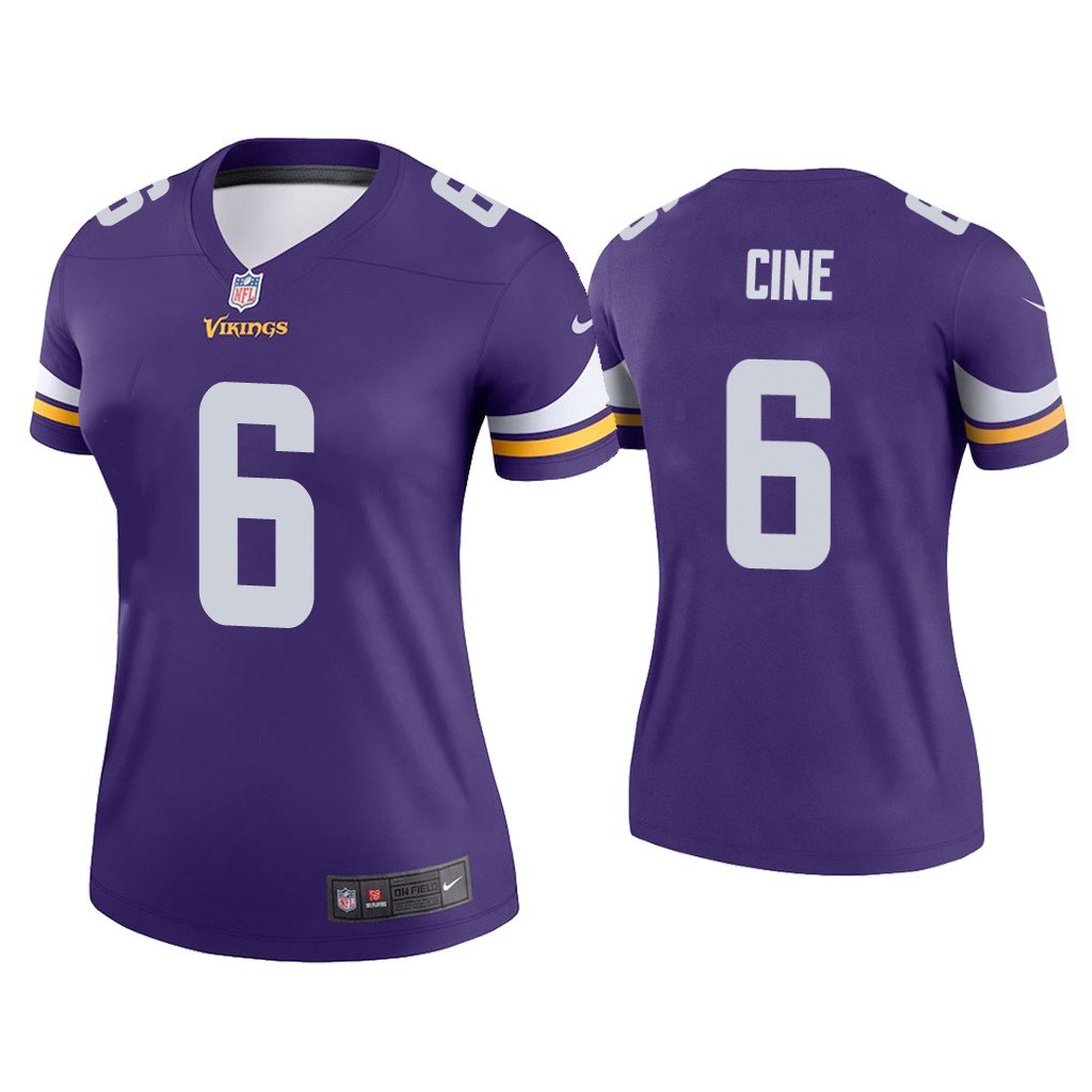 Women's Minnesota Vikings #6 Lewis Cine Purple Stitched Jersey(Run Small)