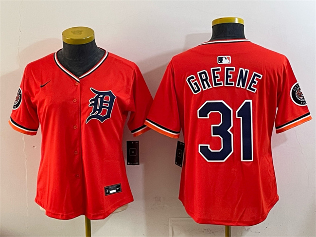 Women's Detroit Tigers #31 Riley Greene Orange 2026 Alternate Vapor Premier Limited Stitched Baseball Jersey(Run Small