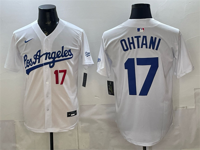 Men's Los Angeles Dodgers #17 Shohei Ohtani White Alternate Stadium Stitched Baseball Jersey Men's Los Angeles Dodgers #17 Shohei Ohtani White Alternate Stadium Stitched Baseball Jersey