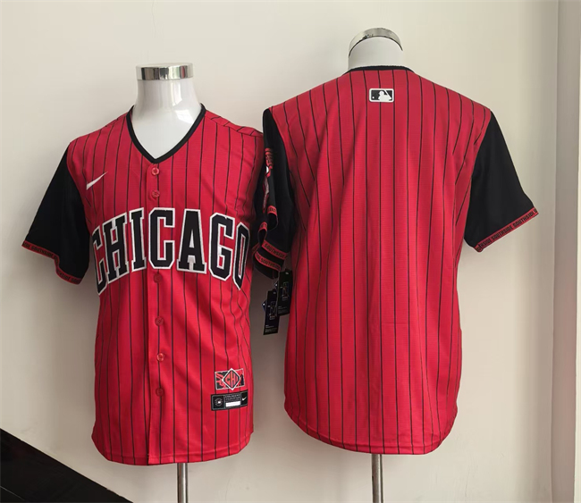 Men's Chicago White Sox Blank Red/Black 2025 City Connect Limited Stitched Baseball Jersey