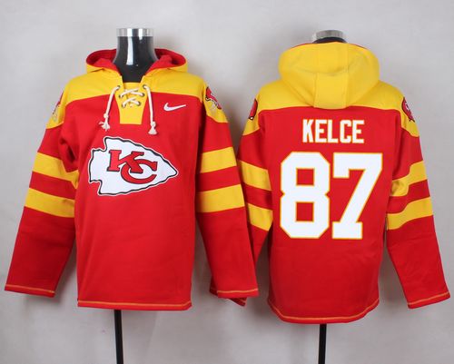 Nike Chiefs #87 Travis Kelce Red Player Pullover NFL Hoodie Nike Chiefs #87 Travis Kelce Red Player Pullover NFL Hoodie