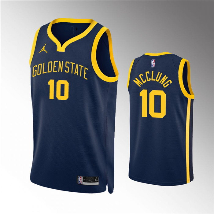 Men's Golden State Warriors #10 Mac McClung Navy Statement Edition Stitched Jersey Men's Golden State Warriors #10 Mac McClung Navy Statement Edition Stitched Jersey