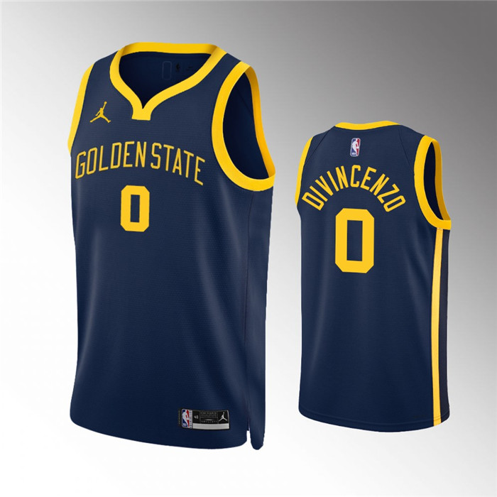 Men's Golden State Warriors #0 Donte DiVincenzo Navy Statement EditionStitched Jersey Men's Golden State Warriors #0 Donte DiVincenzo Navy Statement EditionStitched Jersey