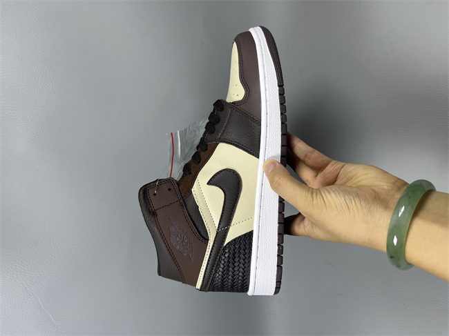 Men's Running Weapon Air Jordan 1 Brown/Cream Shoes 0650