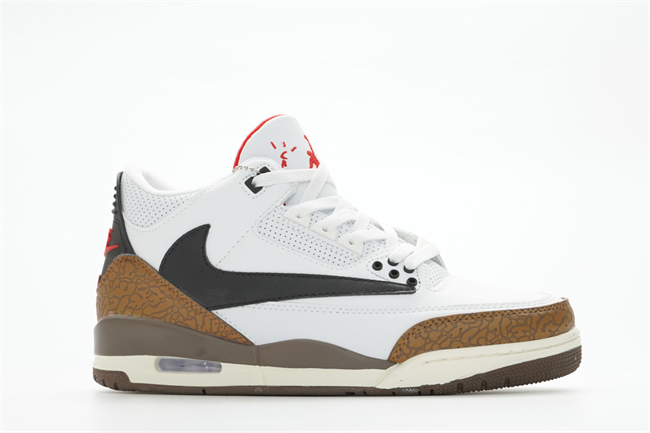 Women's Running Weapon Air Jordan 3 White/Brown Shoes 0052