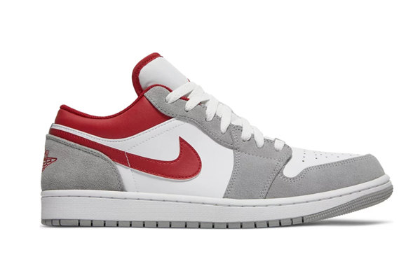 Men's Running Weapon Air Jordan 1 Low Grey Red Shoes 0264
