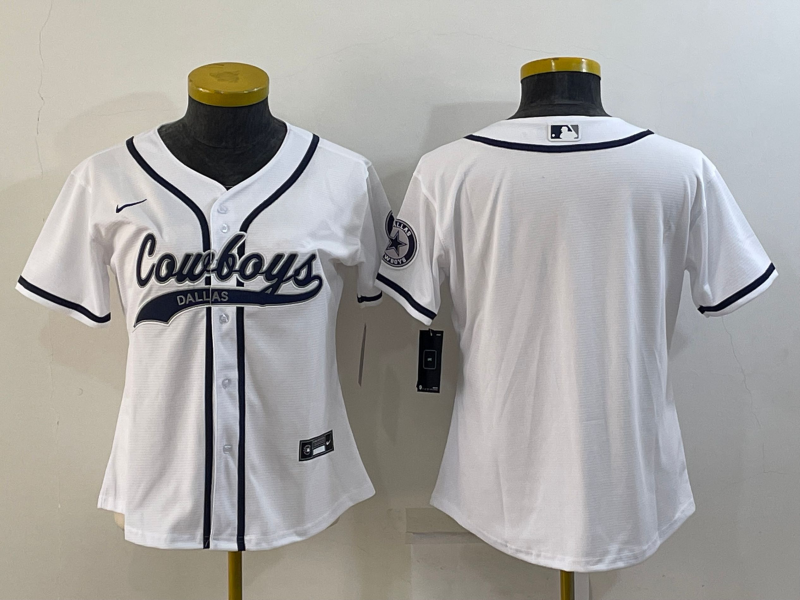 Youth Dallas Cowboys Blank White With Patch Cool Base Stitched Baseball Jersey Youth Dallas Cowboys Blank White With Patch Cool Base Stitched Baseball Jersey